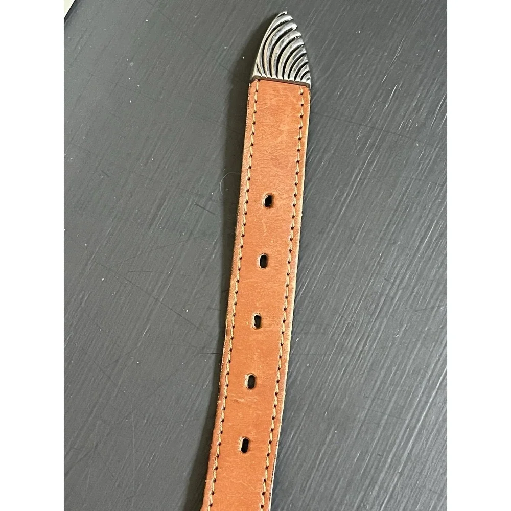 Vintage Levi's belt Women Western Boho Brown Leather Southwestern Silver‎ Concho